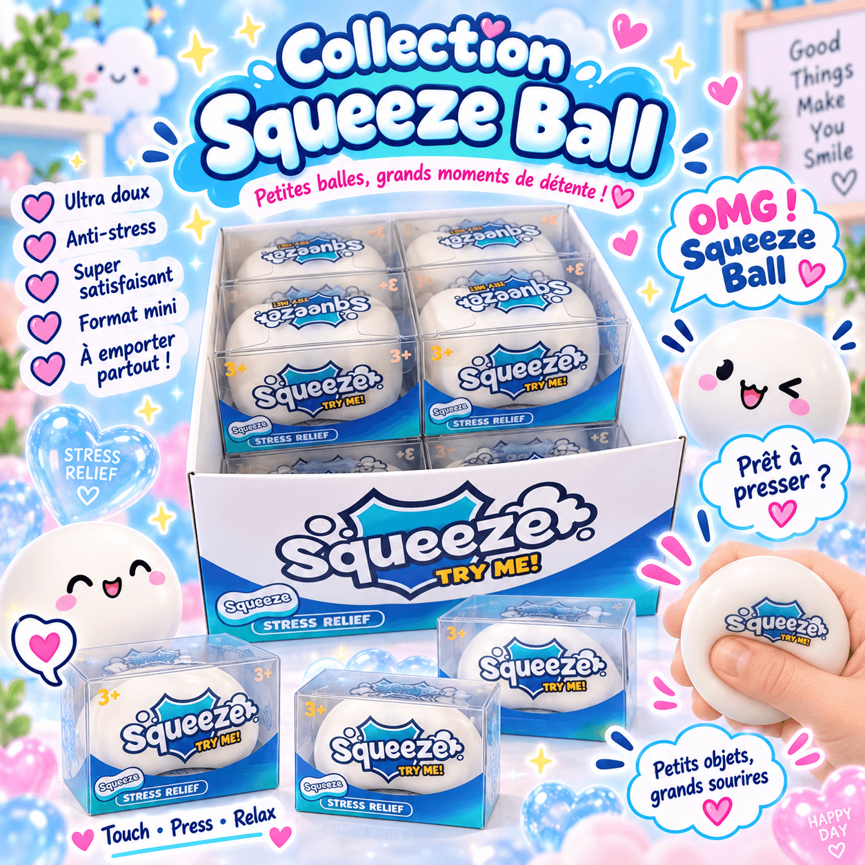 Squeeze Ball – Balle Anti-Stress Blanche