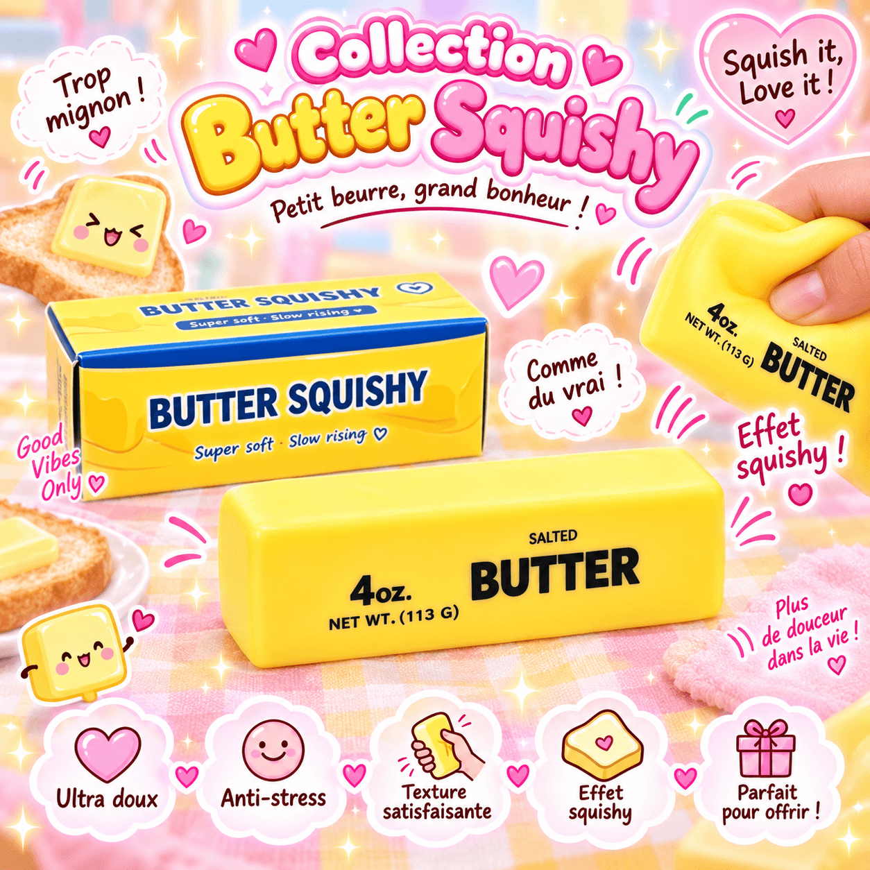 Butter Squishy Jaune – Barre de Beurre