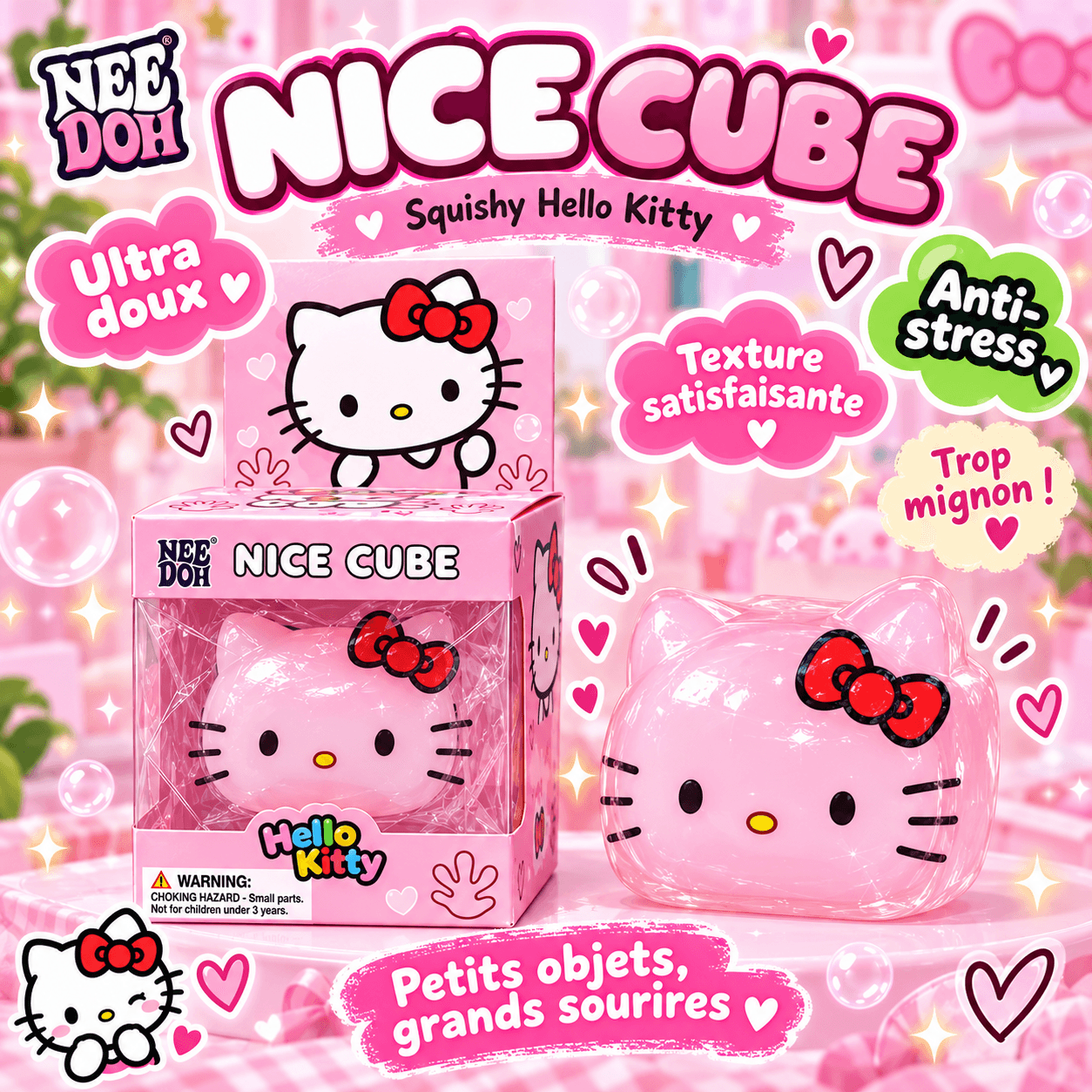 Squishy Hello Kitty Rose Nice Cube
